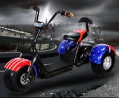 3 Wheel Harley Citycoco Electric Scooter with 1000W 60V/20ah ,F/R suspension