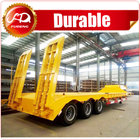 Heavy duty 3 axles low flatbed trailers lowbed semi trailer 60 ton to 100tons low bed trailers for sale