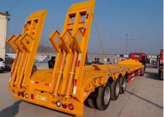 CIMC best flatbed lowbed trailer for equipment transport goose neck trailer for sale