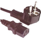 VDE power supply cord, European cord set with Schuko plug and C13