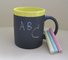 Certification SGS/CE Ceramic Chalk Mug with handle Leaving a message.by chalk cup china write news ceramic mug supplier