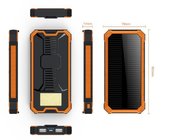 Hot selling outdoor portable charging power bank with  torch and solar panel recharging