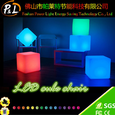 Fashionable Outdoor Furniture LED Illuminated Cube stool