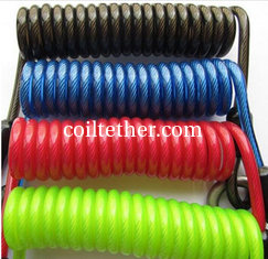 China High strong colorful plastic spring coiled string cords tethers ideal for your facilitates supplier