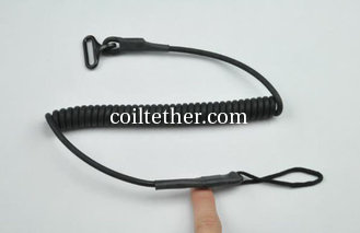 China Full arms extension tactical pistol lanyard coiled black hot selling OEM made in China supplier