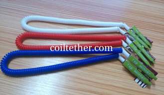 China Non-slip coiled colorful lanyard tethers with stainless steel clip for dental promotion supplier