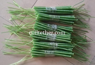 China Transparent green spring string coil lanyard semi-finished coiled tether leash holders supplier