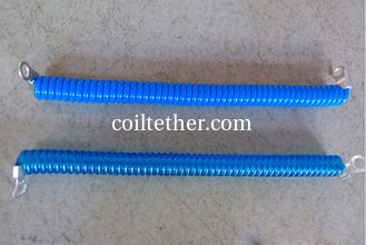 China Solid/transparent blue testing tool used spiral coil lanyard cord tether hot sale leashes supplier