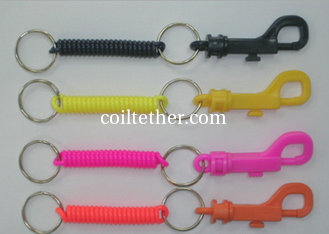 China Cheap China Good Quality Protection Coil Leash Snap Key Coil Holder w/Belt Clip and 2pcs Split Rings supplier