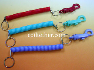 China 2.5mm Rope Diametre Key Coil with Belt Clip in Different Colors 500pcs MOQ supplier