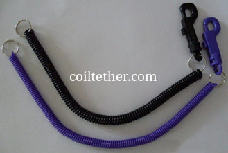 China Plastic Spiral Cansion Key Coil Chain Black Purple Long Tether Leash supplier