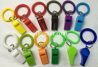 China Promotional Gift Colorful Best Wrist Strap Coil W/Plastic Whistle supplier