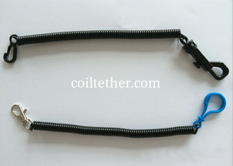 China Plastic Spiral Cansion Key Coil Chain Black Purple Long Tether Leash supplier