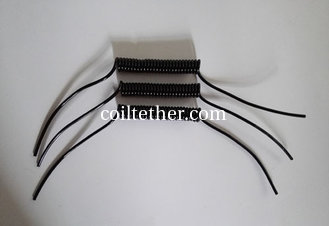 China Black Standard 3inch Length Cord Diametre 3.0mm Wire-reinforced Coiled Tethers supplier