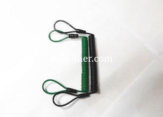 China Loop to Loop Design Custom Green/Black 120MM Coil Length Wire Coiled Cables for Tools Security supplier