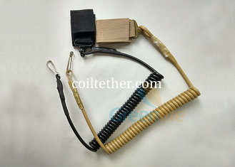 China High Security Tactical Pistol Elastic Spring Lanyard w/Belt Velcro and J-Hook Secure Handgun Dropping supplier