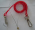Translucent red 2.3mm safety lanyard spring coil cable heavy duty w/customized size hooks supplier