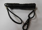 Coiled black tether holder custom different size loop ends w/big trigger snap hook as need supplier