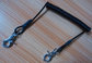 Heavy duty thumb metal hooks 2pcs w/black security coil cord tethers as per custom size supplier