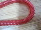 Long spring coiled lanyard chain w/2pcs small split rings end red color simple tool leash supplier