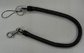 Custom Silver Carabiner and Split Key Ring Attached Good Elastic Coil Chains supplier