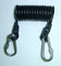 Jet Ski Safety Hand Coiled  Tool Lanyard 3.0mm Line Diametre Solid Black Extendable Strap supplier
