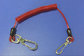 High Security Wire Reinforced Stretch Coil Lanyard with Quick Release Snap Hook and Split Ring supplier