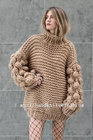 Hand Knit Sweater, Hand Knitted Cardigan, Handmade Pullover Bohemian Dress, Stylish Bubble Dress