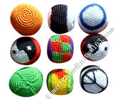 Hand Knit Crochet Hacky Sack Footbag Teething Toy Kick Ball Juggling Hack Sack Crocheted Ornament Christmas Beads Dec