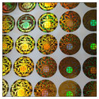 Die cut adhesive golden hologram  laser label , customized golden hologram laser label