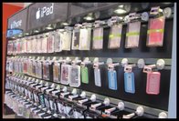 COMER Metal chrome slatwall display hooks in Supermarket for mobile phone accessories stores