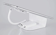 Retail stores Metal security cable tablet stand with lock alarm and charging cables