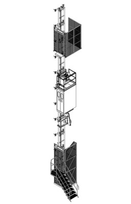 China Rack / Pinion Industrial Elevators CH500 Single Car 500kg High Capacity supplier