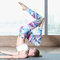 CPG Global Women's Fitness Legging Sport Running Pants Yoga  Watercolor Blue Print  High Quality HK16 supplier
