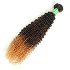AAAAAAA Good Quality Human Hair Weft Kinky Curl Hair Extensions Ombre Colored