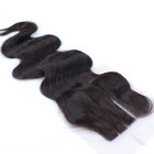 Natural color 4x4 top virgin brazilian body wave lace closures, brazilian hair closure hair