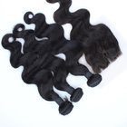 Body Wave Natural Color  brazilian hair virgin hair bundles with lace closure