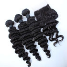Malaysian Deep Wave Closure Malaysian Curly Hair Virgin Hair Bundles With Lace Closure