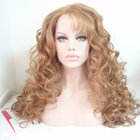 Blonde Synthetic Lace Front Wigs For White Women Curly Hair Texture In Stock
