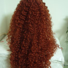 Red Color Curly Kanekalon Fiber Lace Front Wigs Natural Hairline