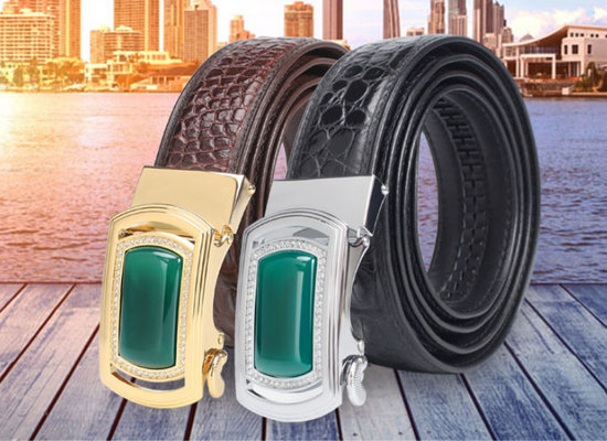 China New alligator leather fashion casual belt alloy automatic buckle crocodile men's belts supplier