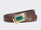 New alligator leather fashion casual belt alloy automatic buckle crocodile men's belts supplier