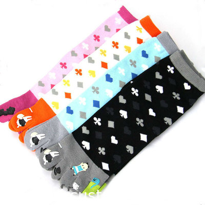 Custom logo, design five toe animal girl tube sock