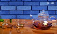 HOT SALE hand- made heat resistant borosilicated or pyrex microwave glass tea set microwave glass pot glass tea sets