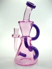 Pink&Purple recycel ball  Pyrex Glass Water Pipes female 14  joint Fancy glass oil rigs hand blowing glass bongs
