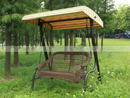 BM3001-1 PE rattan two-seaters swing with canopy outdoor furniture rattan bed