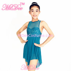China Modern Dance Costumes Sweet Heart Cut Bust Attached With Mesh Neck Tricorn Cut Skirt supplier