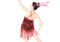 ODM Latin Dance Costumes Girl Sequin Tassels Red Dress Ballroom Dancing Dresses supplier