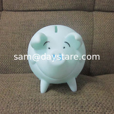 China Happy cartoon pig pvc piggy bank, rubber money box promotional toys for kids supplier