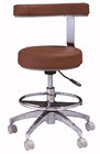PU cushion dental dentist stool, medical stools with backrest and 5 wheels